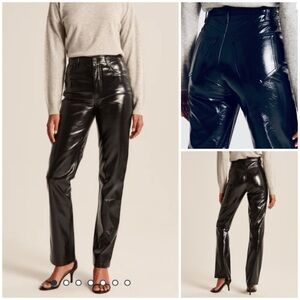 Abercrombie & Fitch ~ Vegan Leather The 90s Straight Ultra High Rise Pants